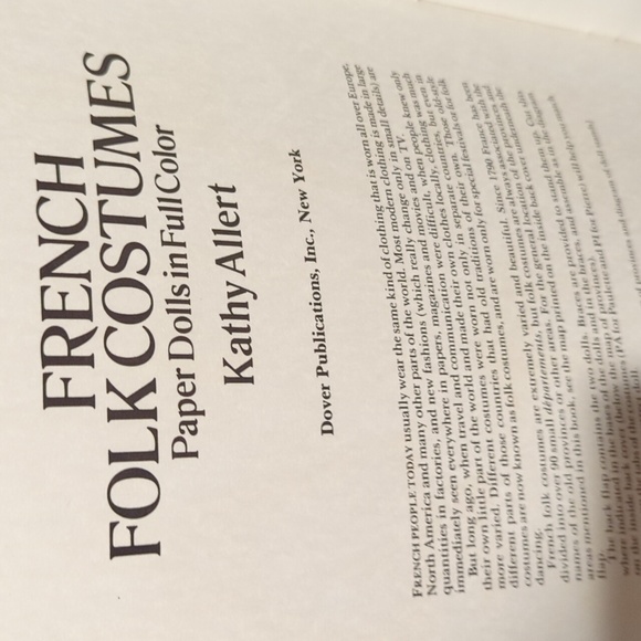 NEW French Folk Costumes Paper Dolls in Full Colour by Kathy Allert (1991) - Picture 4 of 7